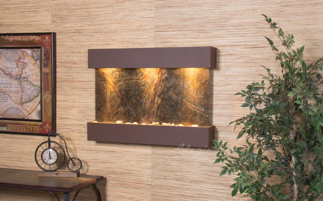 Reflection Creek - Woodland Brown Green Marble Water Fountain 