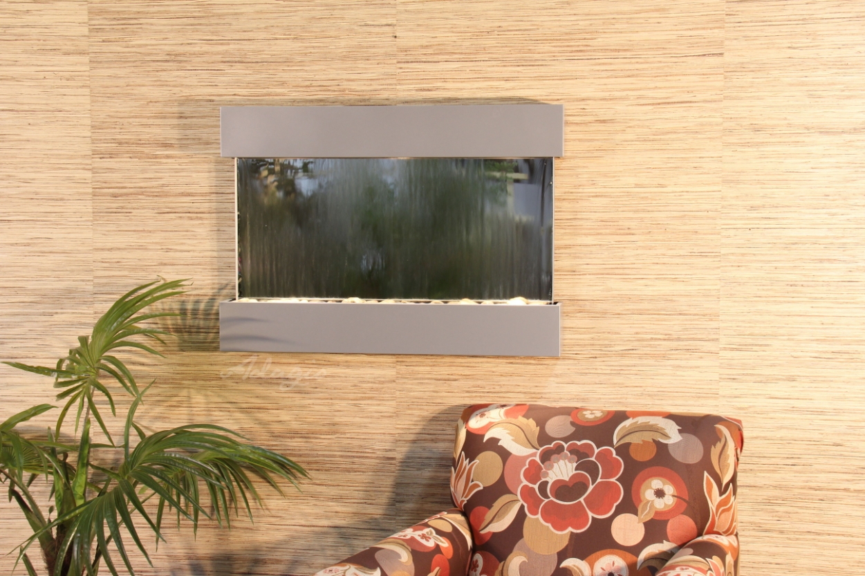 Reflection Creek - Silver Metallic Silver Mirror Water Fountain 