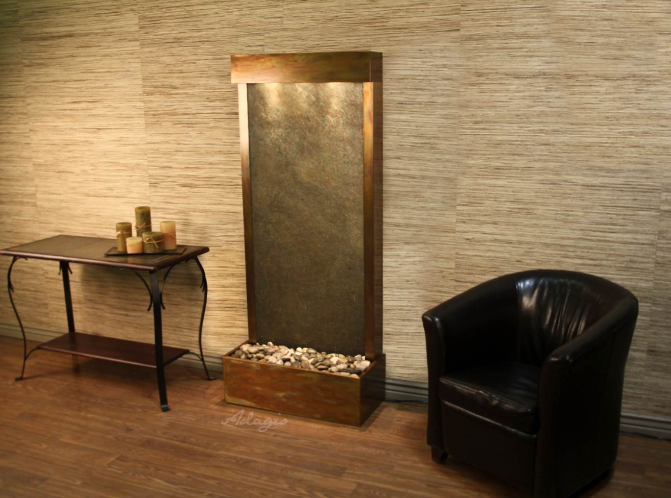 Harmony River - Flush Mount Rustic Copper Green Featherstone