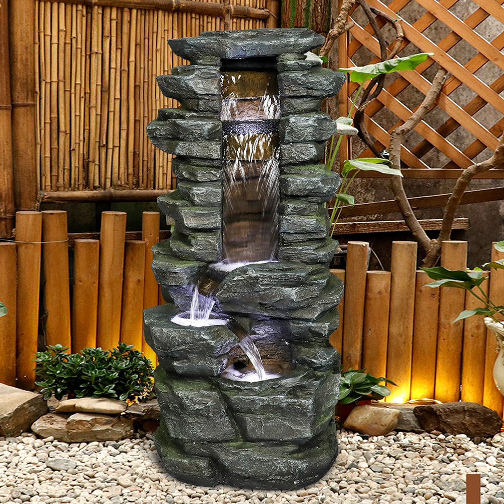 Outdoor Showering Garden Waterfall Fountain with LED