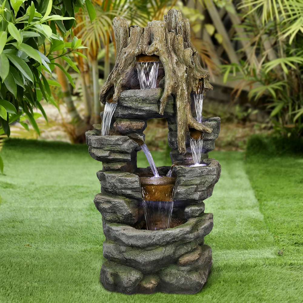 Indoor/Outdoor Water Fountain Rainforest Waterfall with LED Lights Indoor/Outdoor Water Fountain Rainforest Waterfall with LED Lights