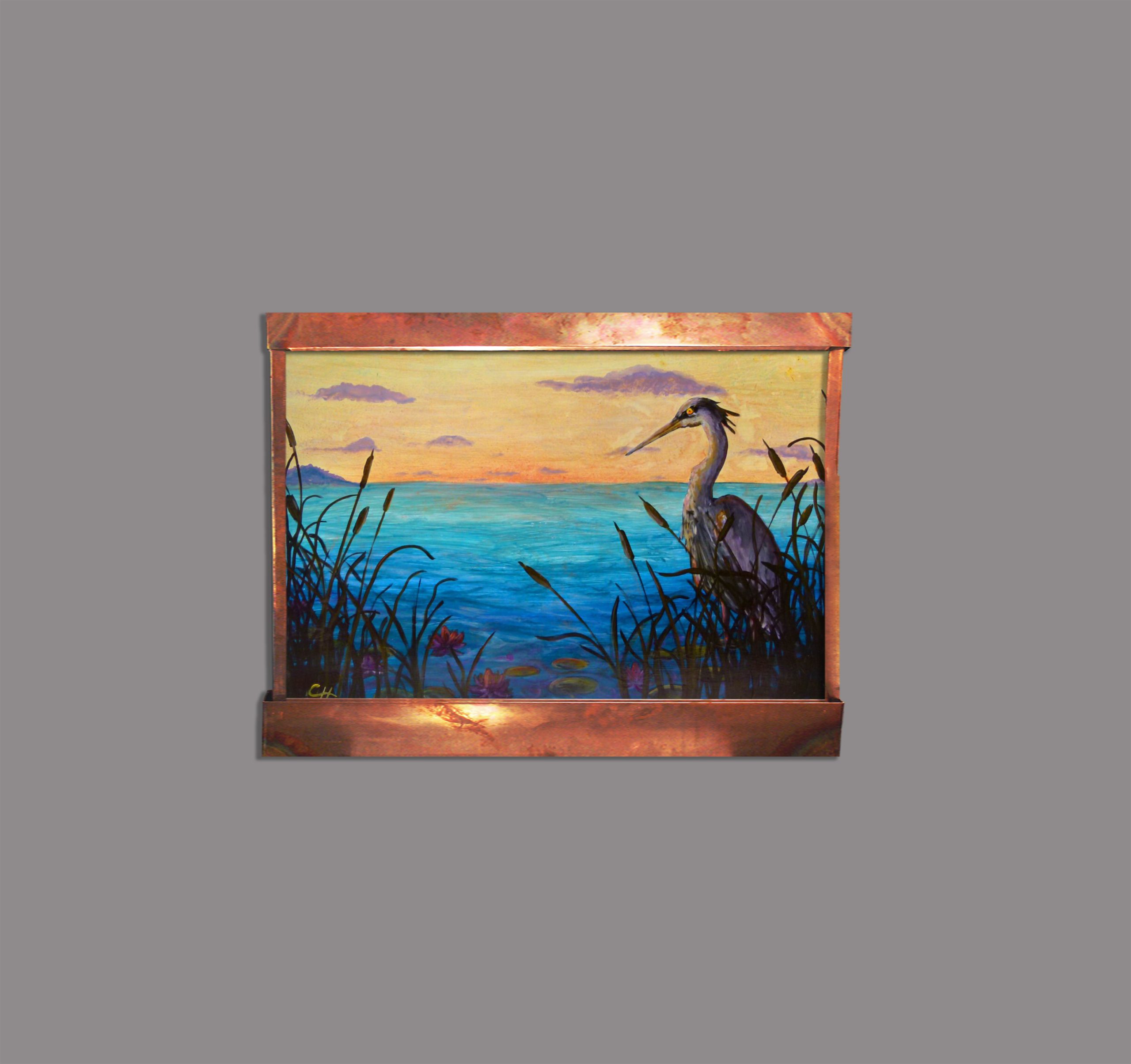 Great Blue Heron Wall Fountain