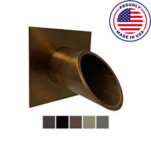 Deco Wall Water Fountain Scupper w/Square Backplate – 2.5″