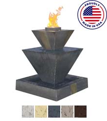 Gist Double Oblique Fountain w/ Fire